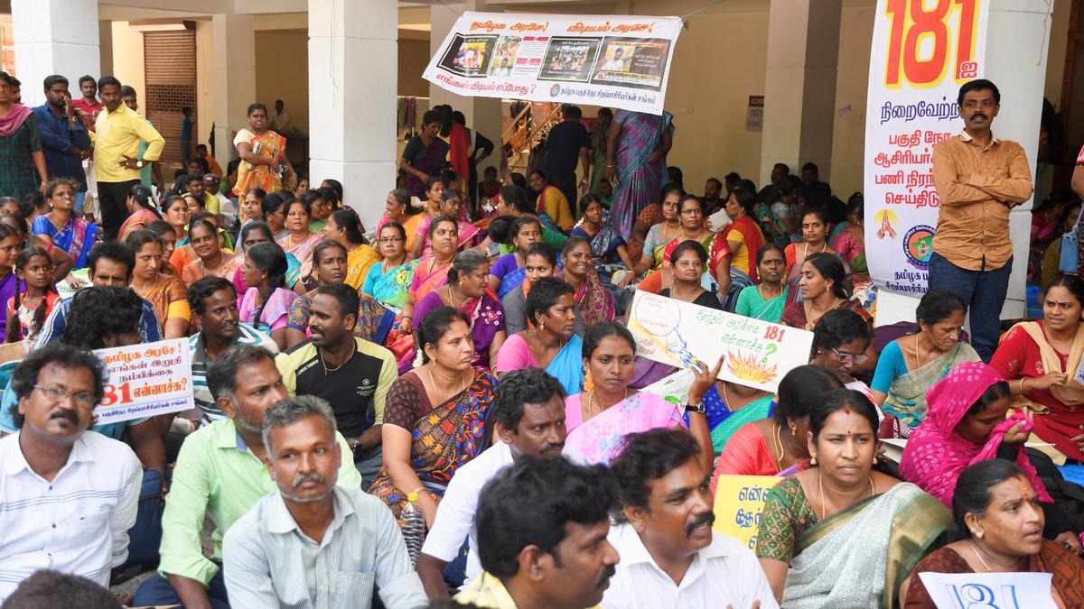 Protest of part-time government school teachers in Tamil Nadu enters ninth day