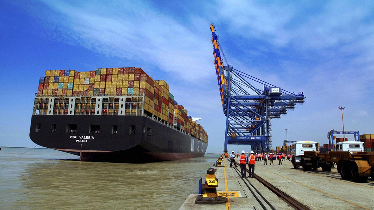 Exports marginally up at $38.45 billion in December; trade deficit narrows
