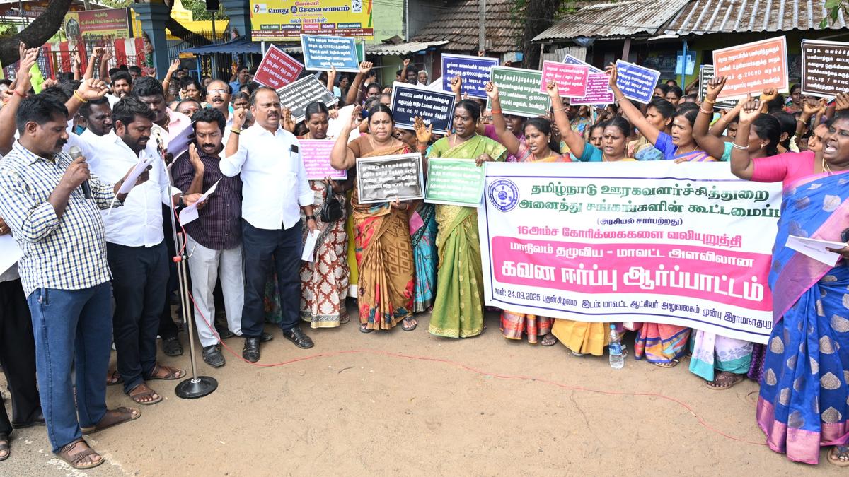 Rural development workers stage protest pressing for 16-point charter of demands