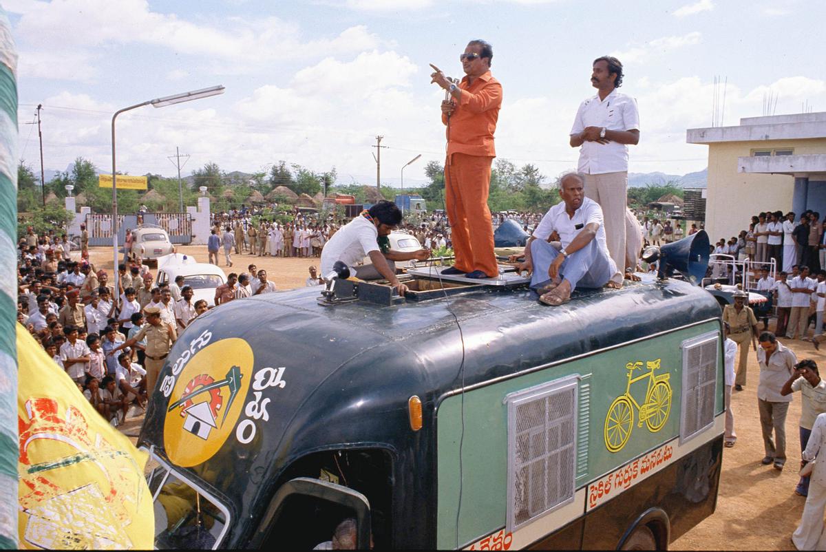 N.T Rama Rao addressing the crowds