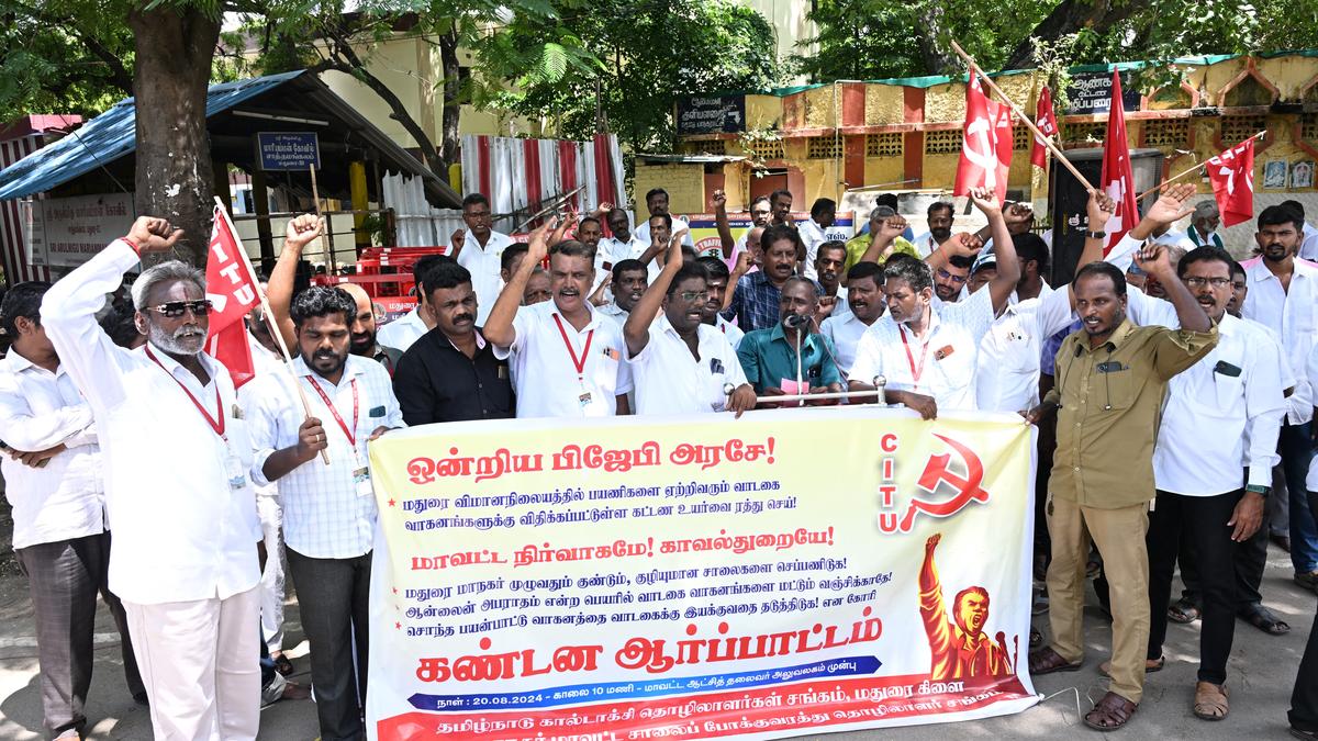 Taxi drivers protest steep rise in entry fee at Madurai airport