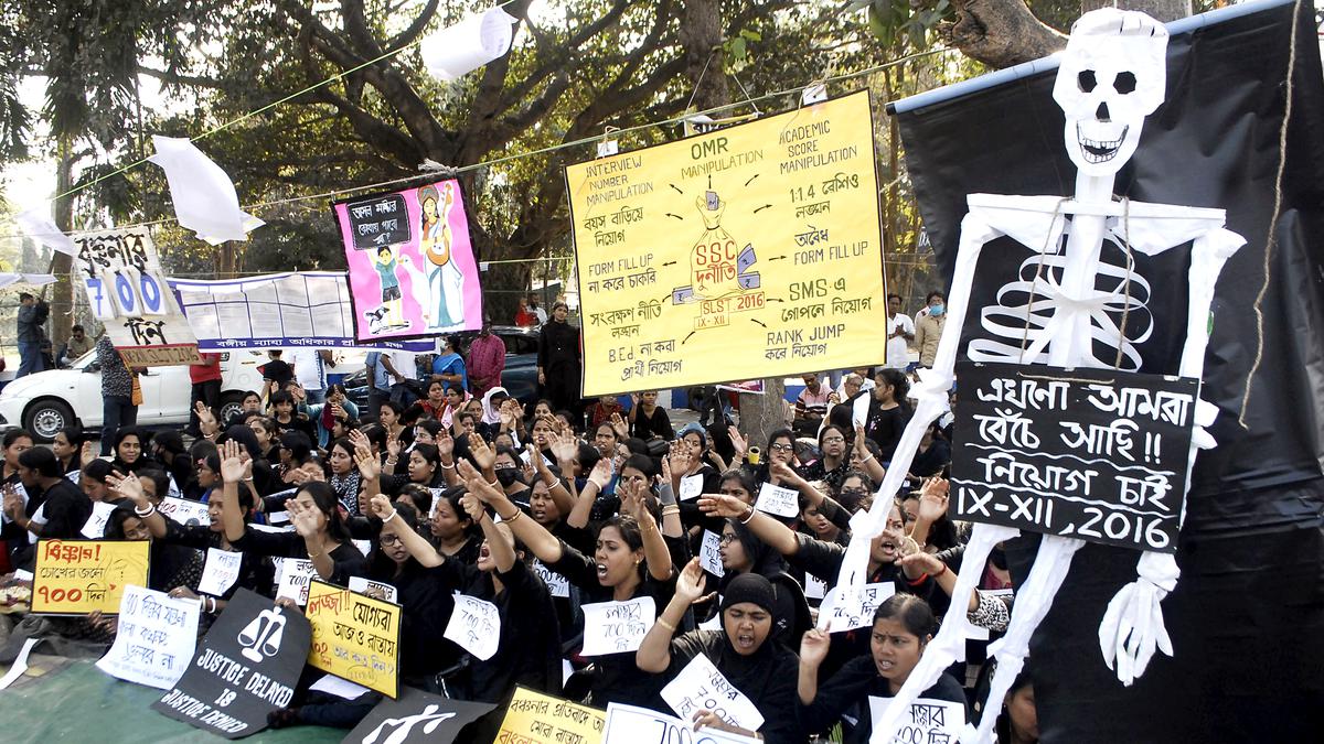 Female SSC job aspirants take out rally in Kolkata on Women's Day