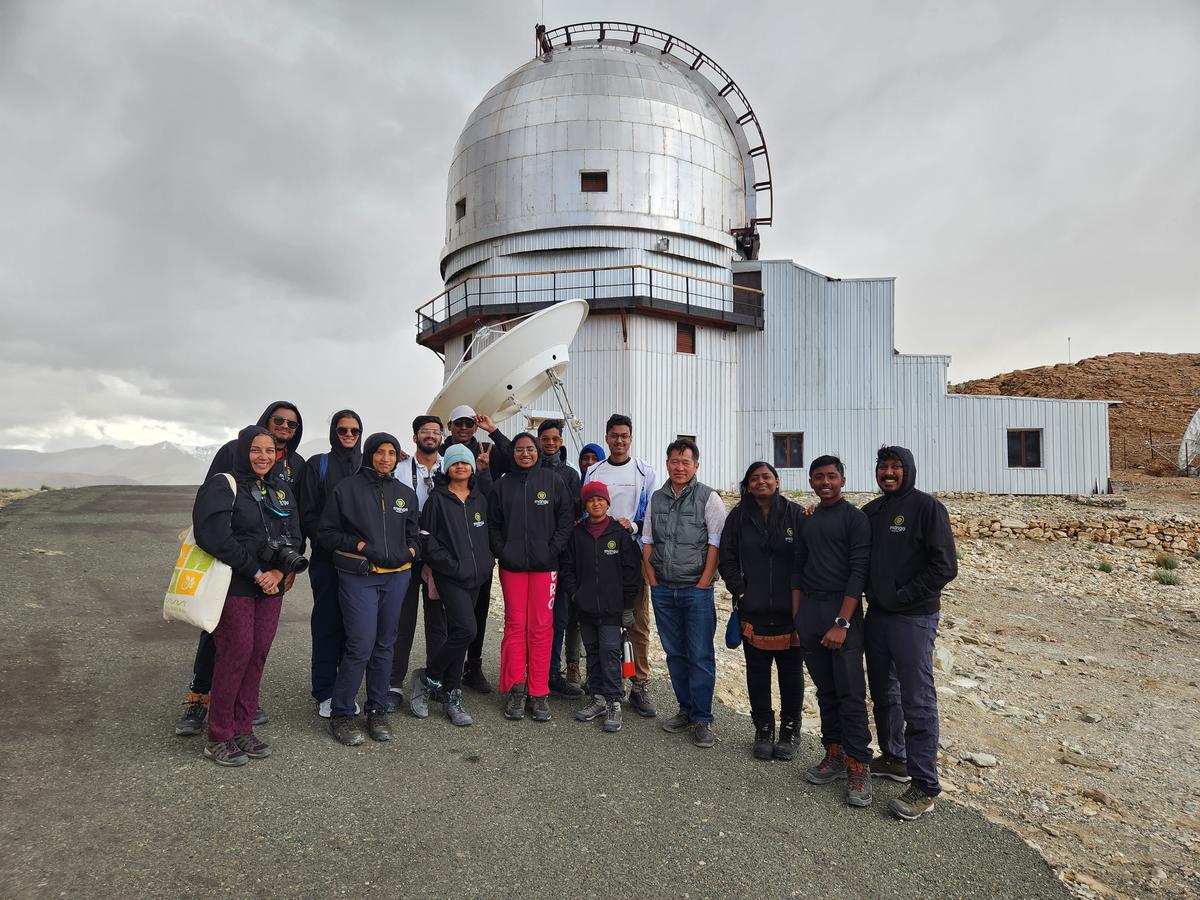 The team at Hanle with Dorje Angchuk