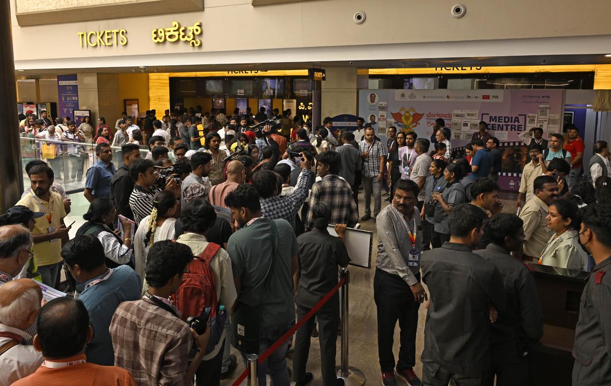 People lining up for the screening of movies at BIFF. 