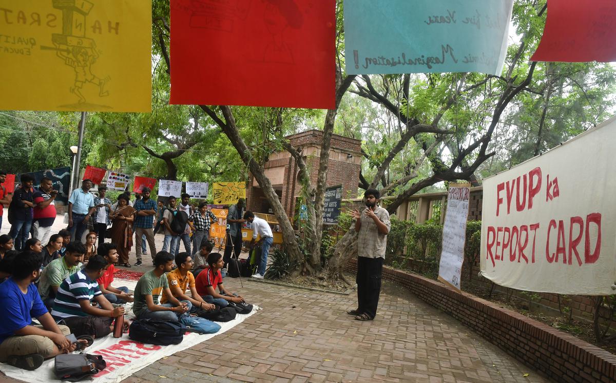 Picture of Four Year Undergraduate Programme protests