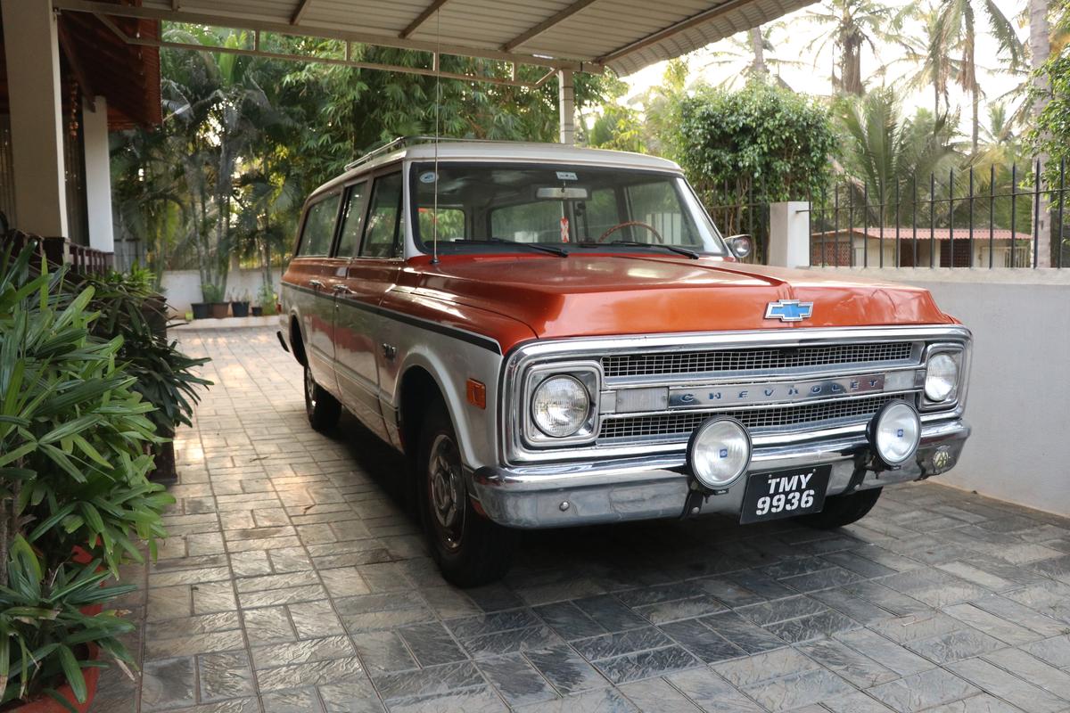 A vintage red Chevrolet