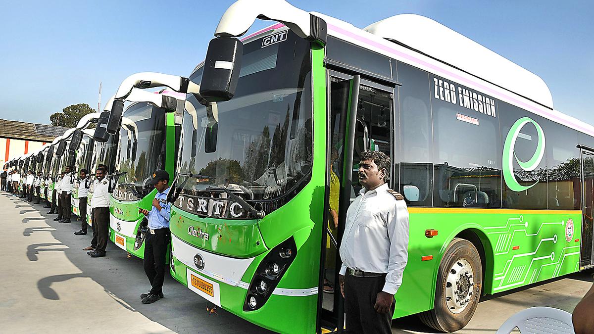 Telangana govt.’s plan to add EV buses sparks concerns about job losses among TGSRTC unions