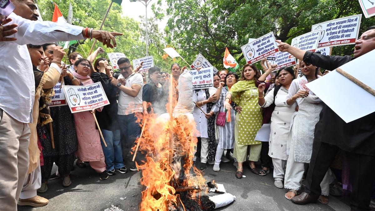 Congress marches to BJP office in Delhi, demands women's reservation on current Lok Sabha strength