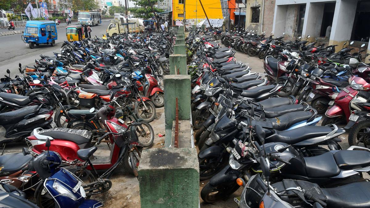 Commuters in a quandry owing to paucity of space to park two-wheelers inside bus stand