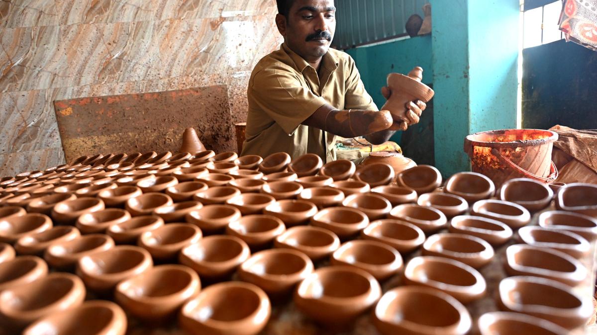Demand has dipped for earthen lamps this Karthigai, say artisans