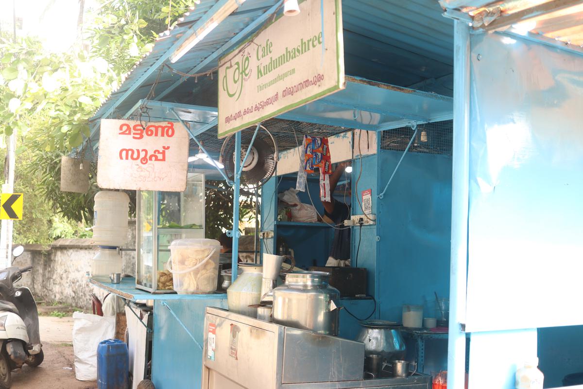 RL Cafe, a Kudumbashree outlet, on the DPI-Poojapura Road in Thiruvananthapuram.  