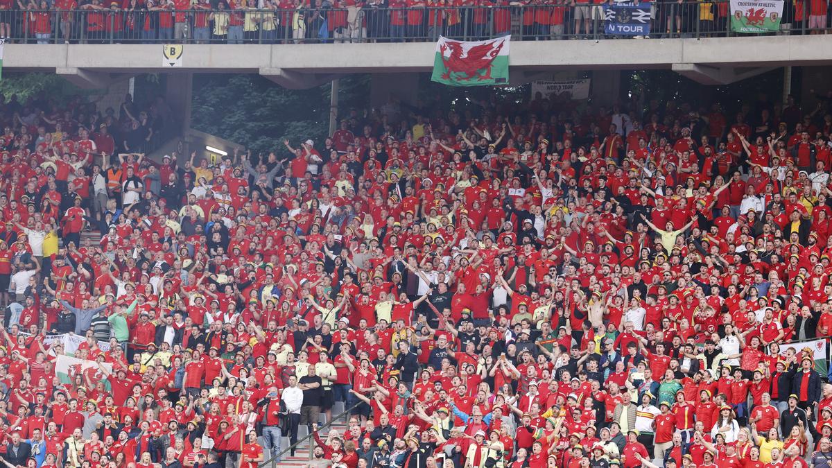 Fan taken to hospital after falling from stand during Belgium-Wales soccer match