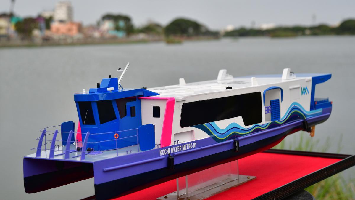 Miniature models of Kochi Water Metro carrier made in Coimbatore