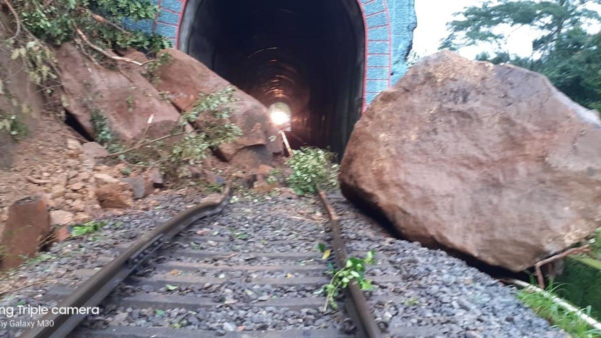 Bengaluru-Mangaluru train services disrupted as boulders fall on railway track between Yedakumari and Shirabagilu stations