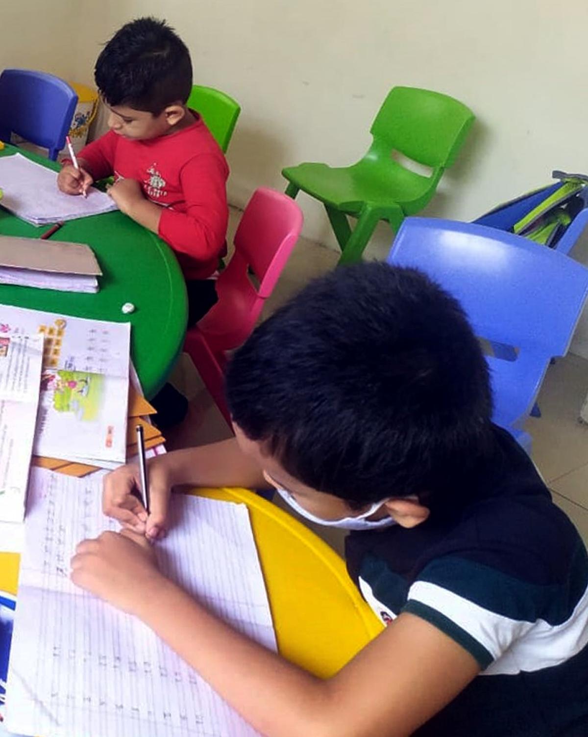 Children at a pre-school in Bengaluru. 