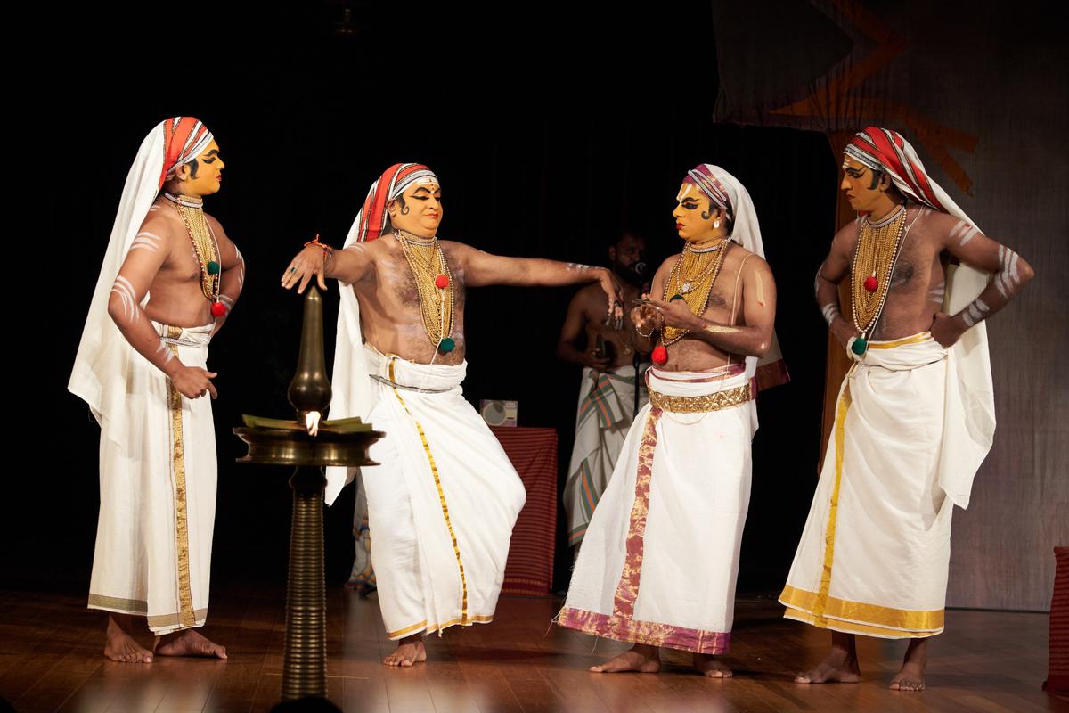 From ‘Subhadra Haranam Part 2’ staged as part of Kalakshetra’s ‘Bhasuram Bhasyati’ Kathakali festival, 2023.                   