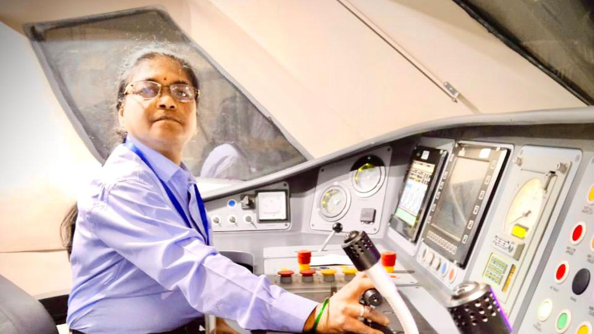 Asia’s first woman loco pilot Surekha Yadav operates Vande Bharat Express
