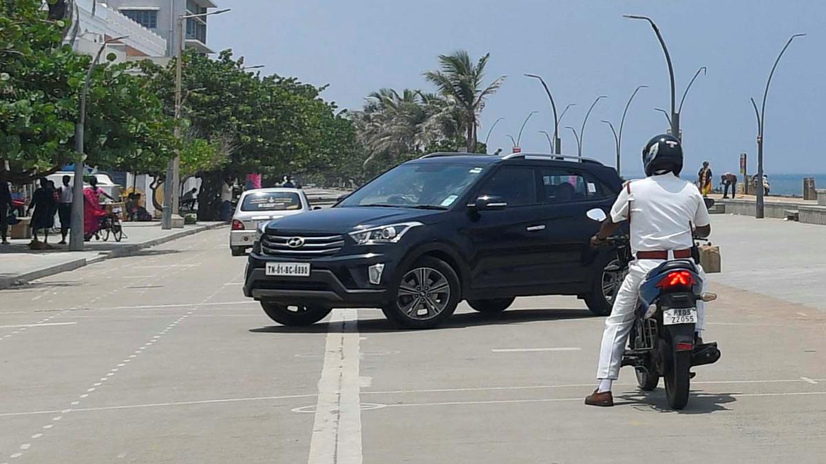 Seven vehicle owners booked for riding on the Beach Road