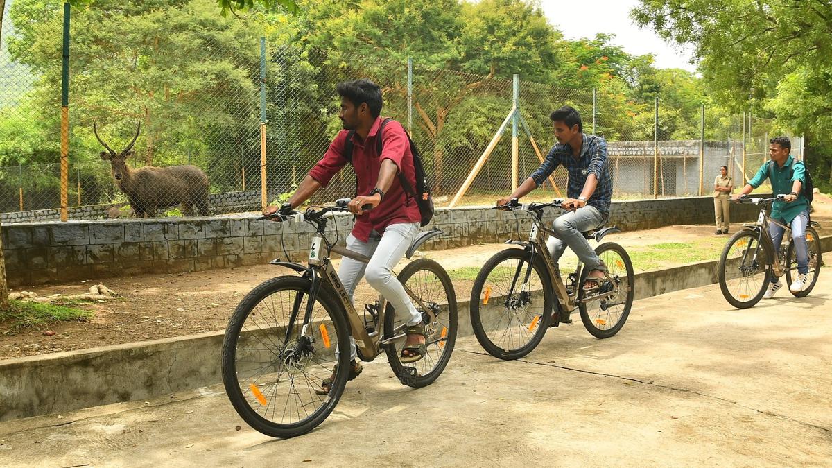 E- bicycle at Kurumbapatti Zoological Park gets good response from visitors