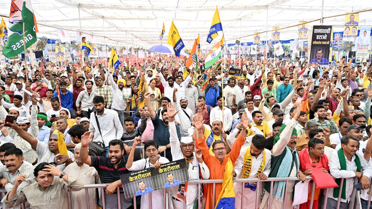 Thousands show up at INDIA bloc rally in Delhi