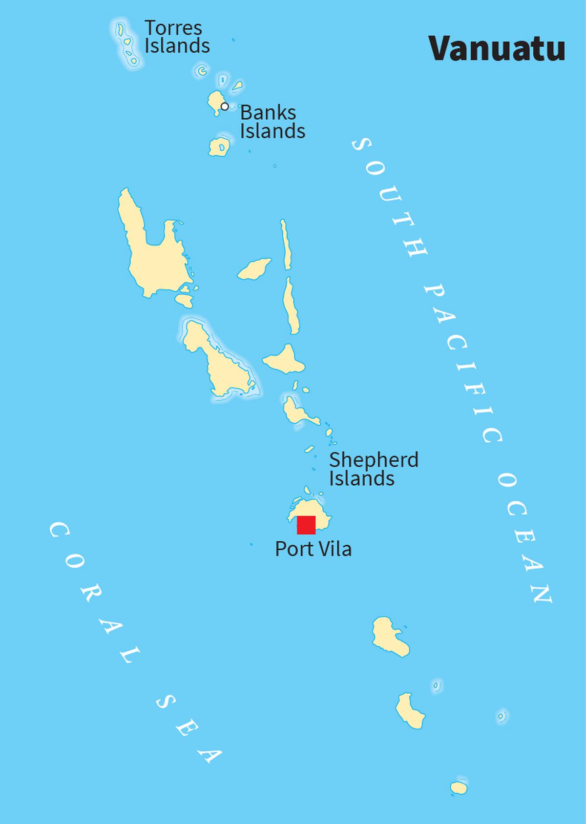 The map of Vanuatu