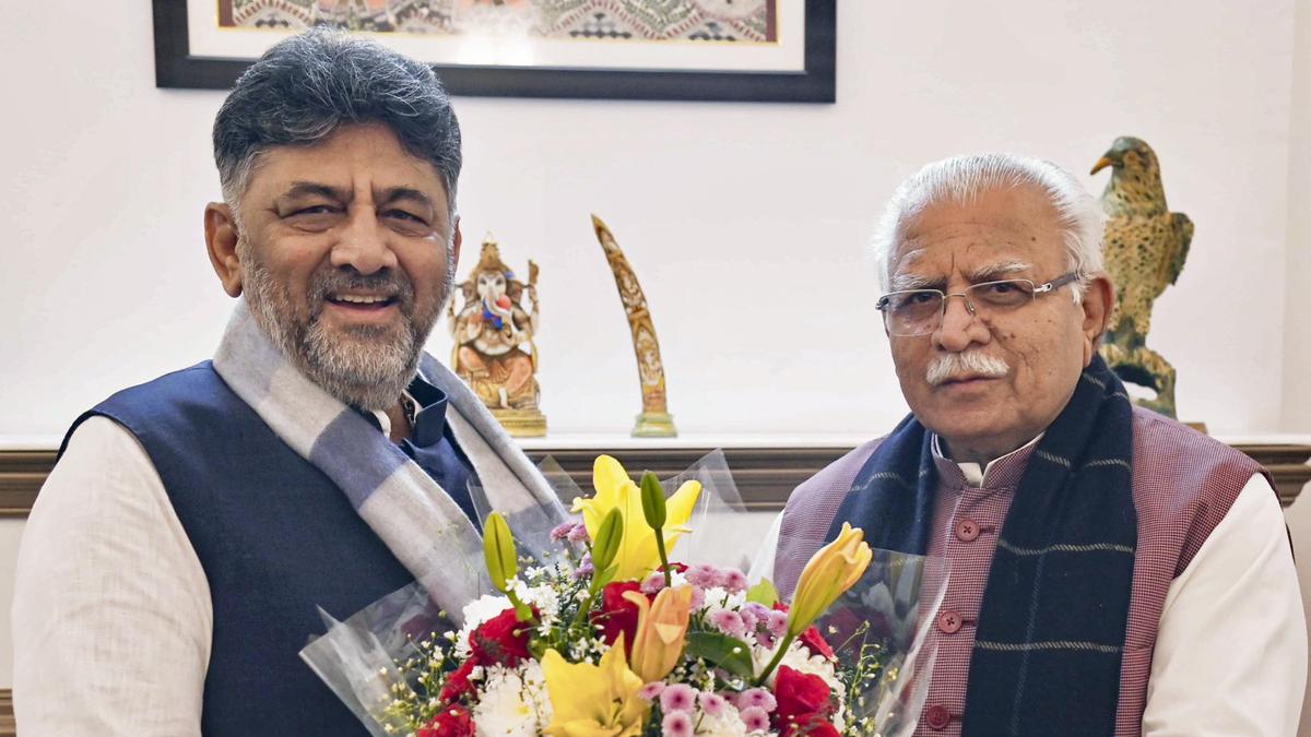 D.K. Shivakumar meets Khattar, seeks early approval for Bengaluru infrastructure projects