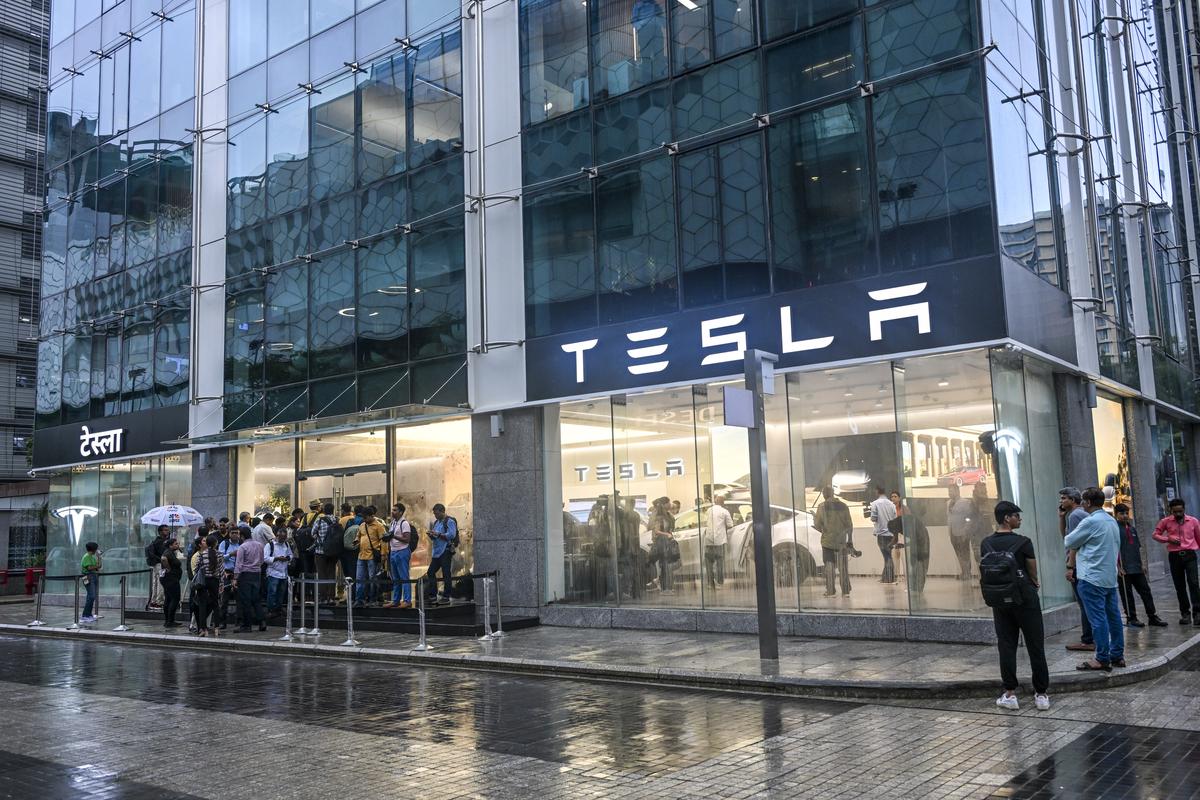 India’s first Tesla showroom in Bandra Kurla Complex in Mumbai