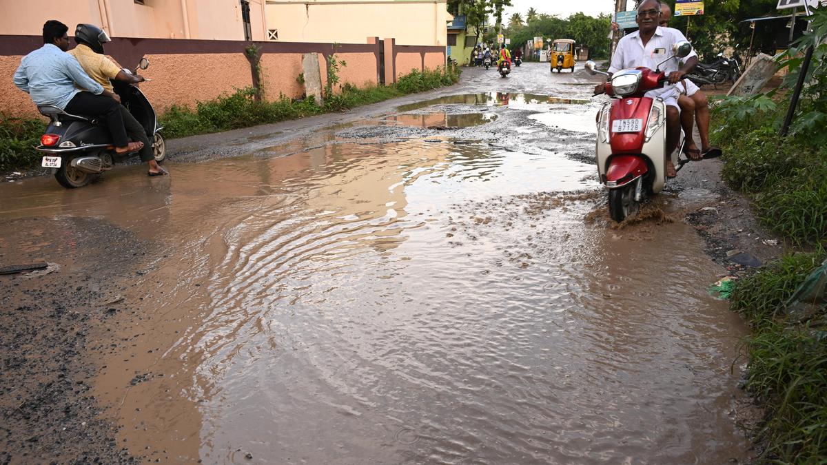 Potholes and slush on roads make life miserable for residents of Muthupatti and TVS Nagar