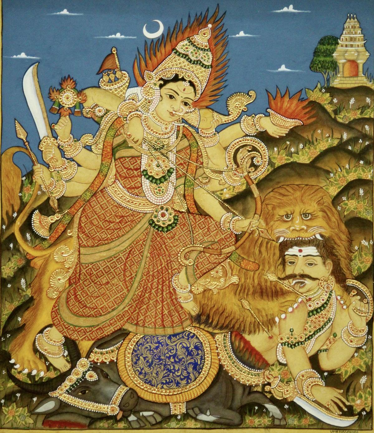 Umanagendra’s depiction of Mahishasuramardhini Umanagendra’s depiction of Mahishasuramardhini