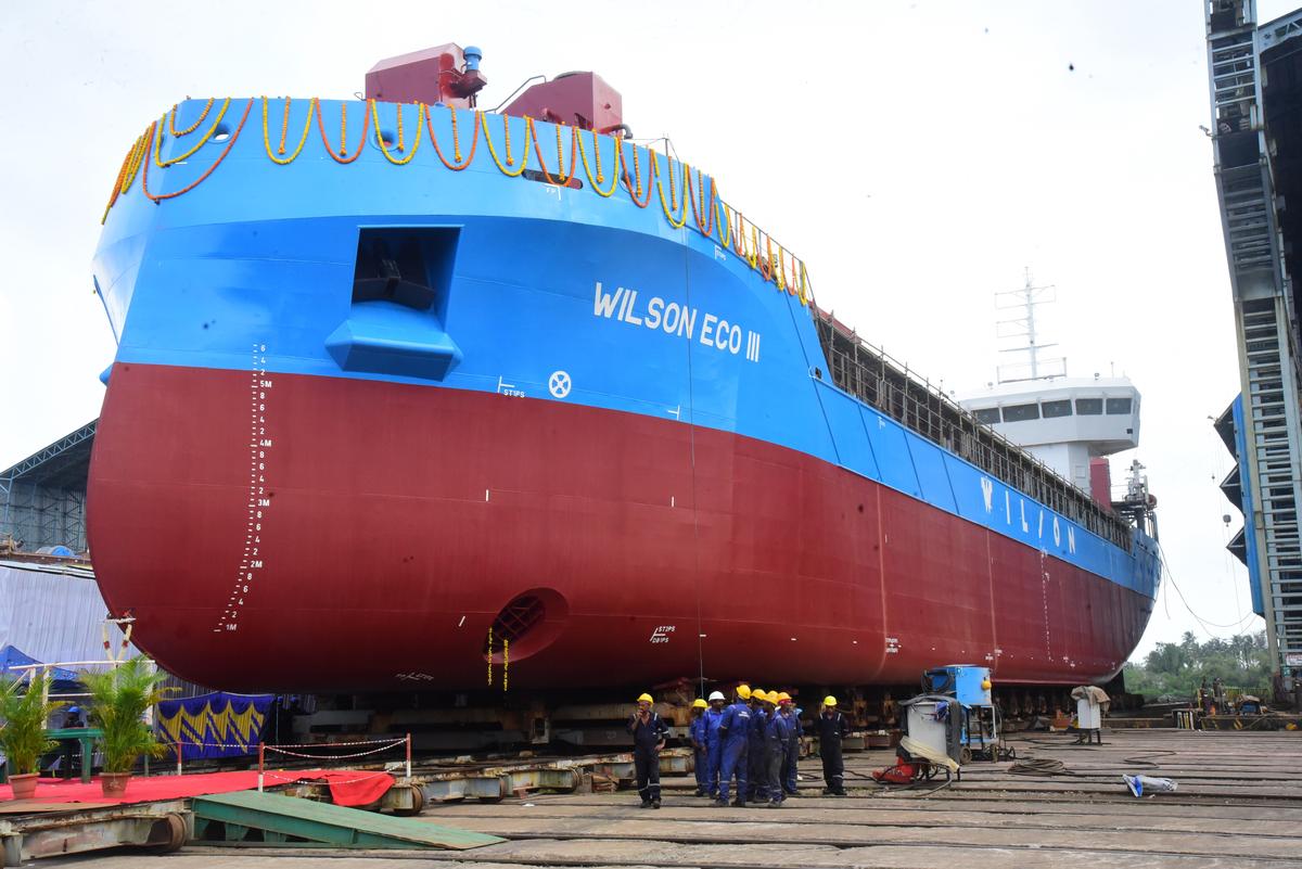 Udupi Cochin Shipyard Limited launches third vessel it built for Norway-based  Wilson ASA - The Hindu