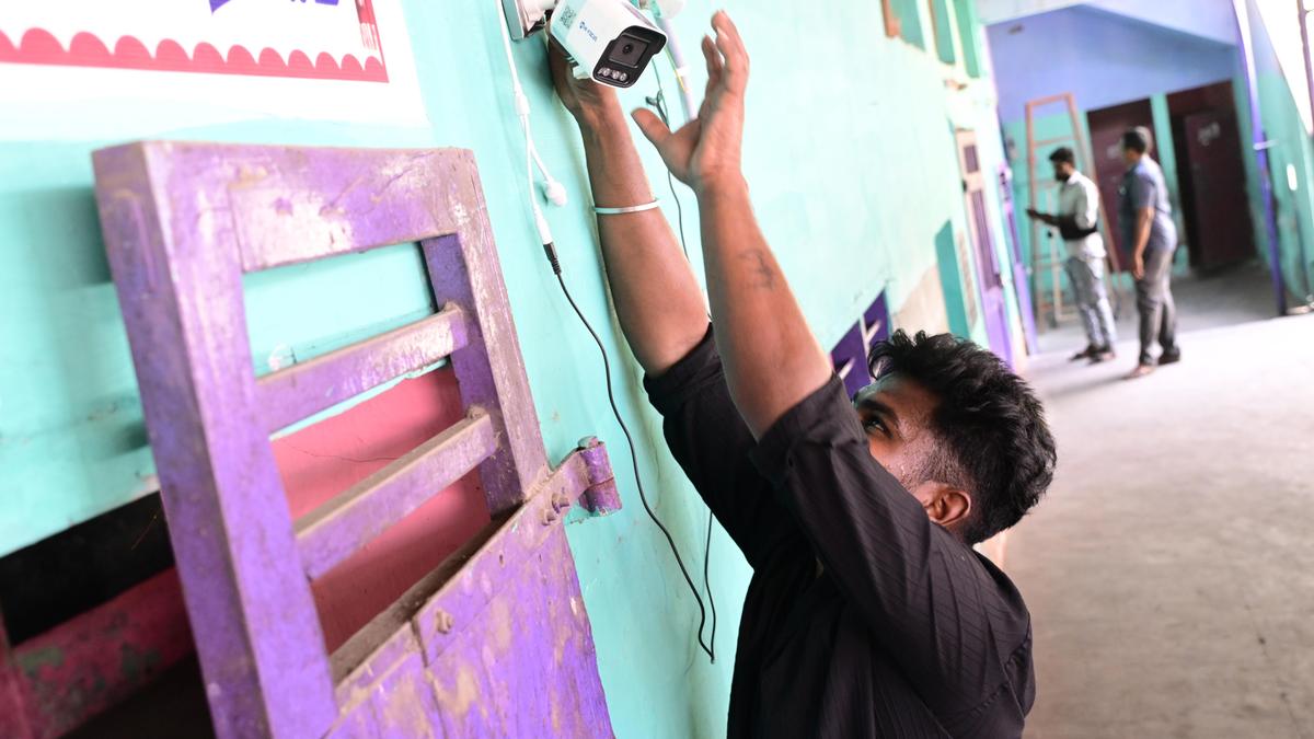 Preparatory works underway at polling stations, counting centre in Dindigul
