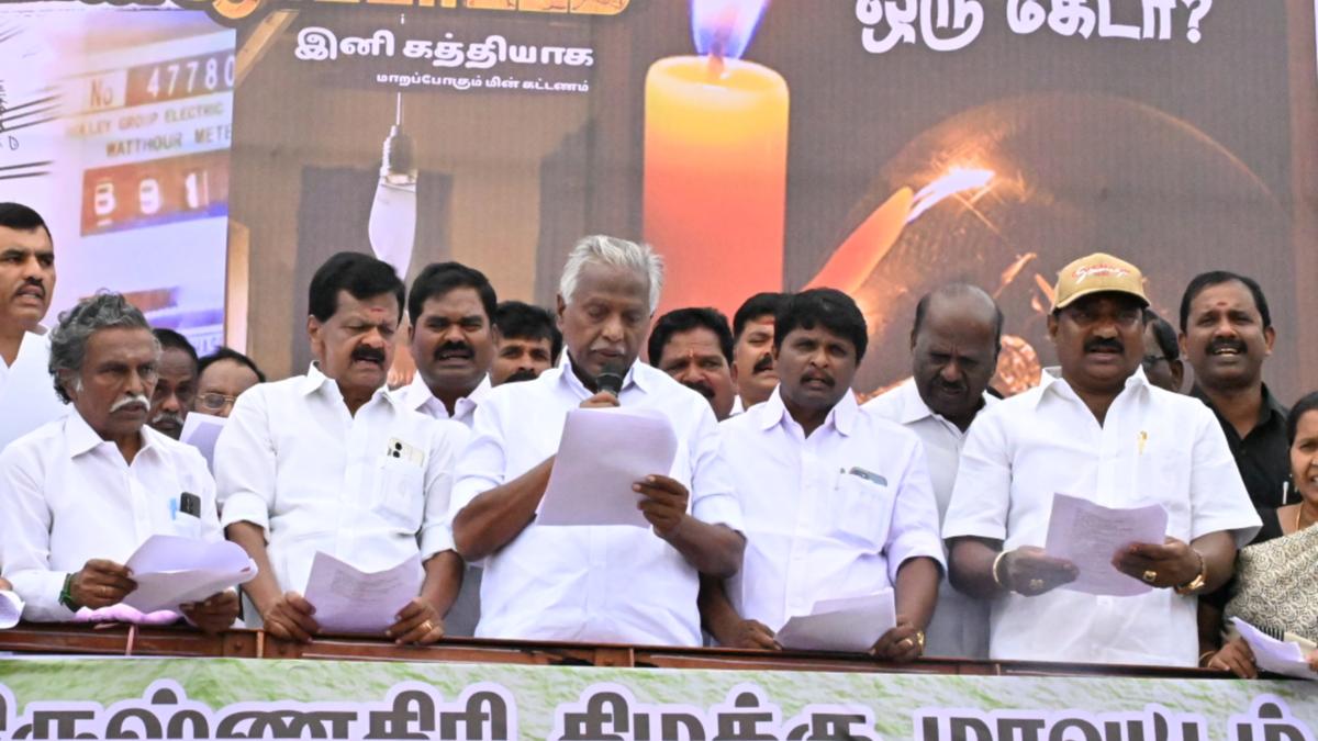 K.P.Munusamy leads AIADMK protests in Krishnagiri, calls Modi ‘an ordinary man’