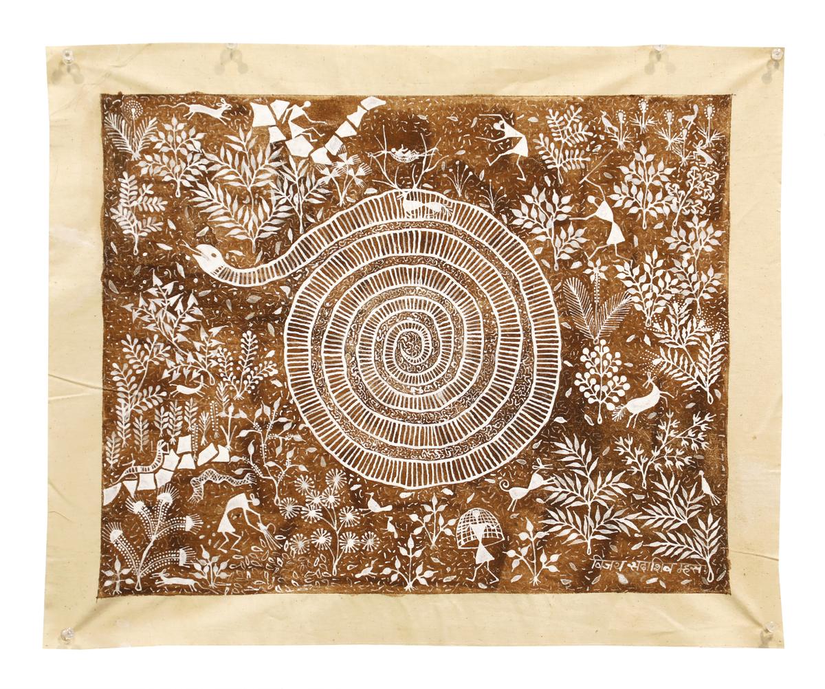 Warli art work by Vijay Sada Shiv Mashe.