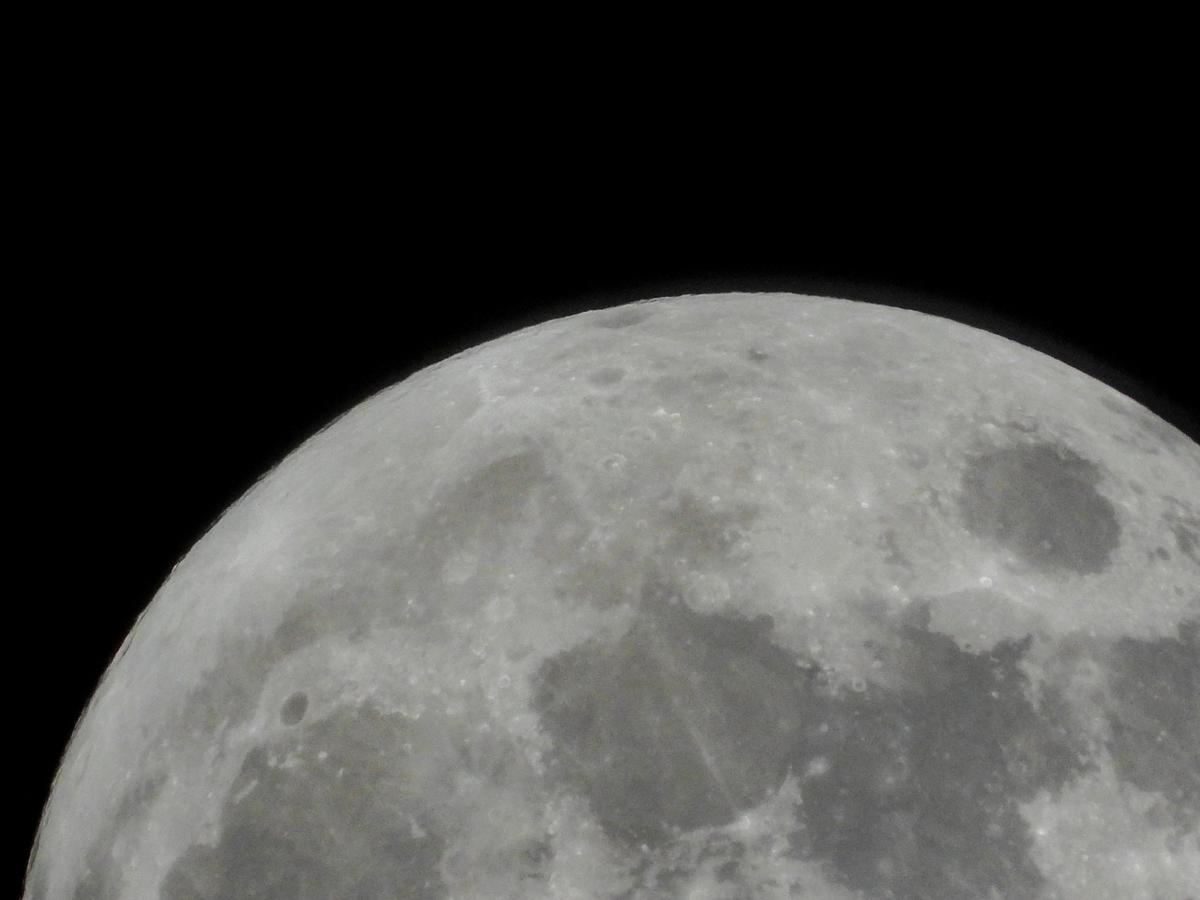The moon during its waxing gibbous phase
