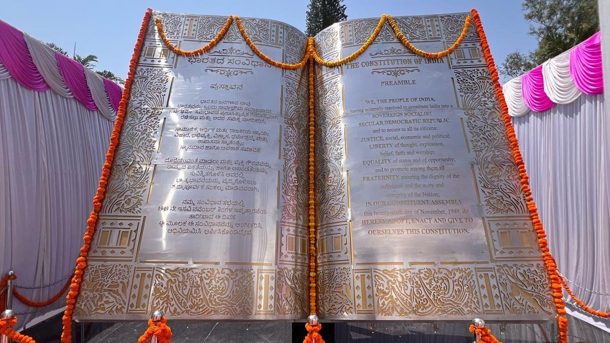 Dharwad gets metal replica of the Preamble weighing 1,500 kg