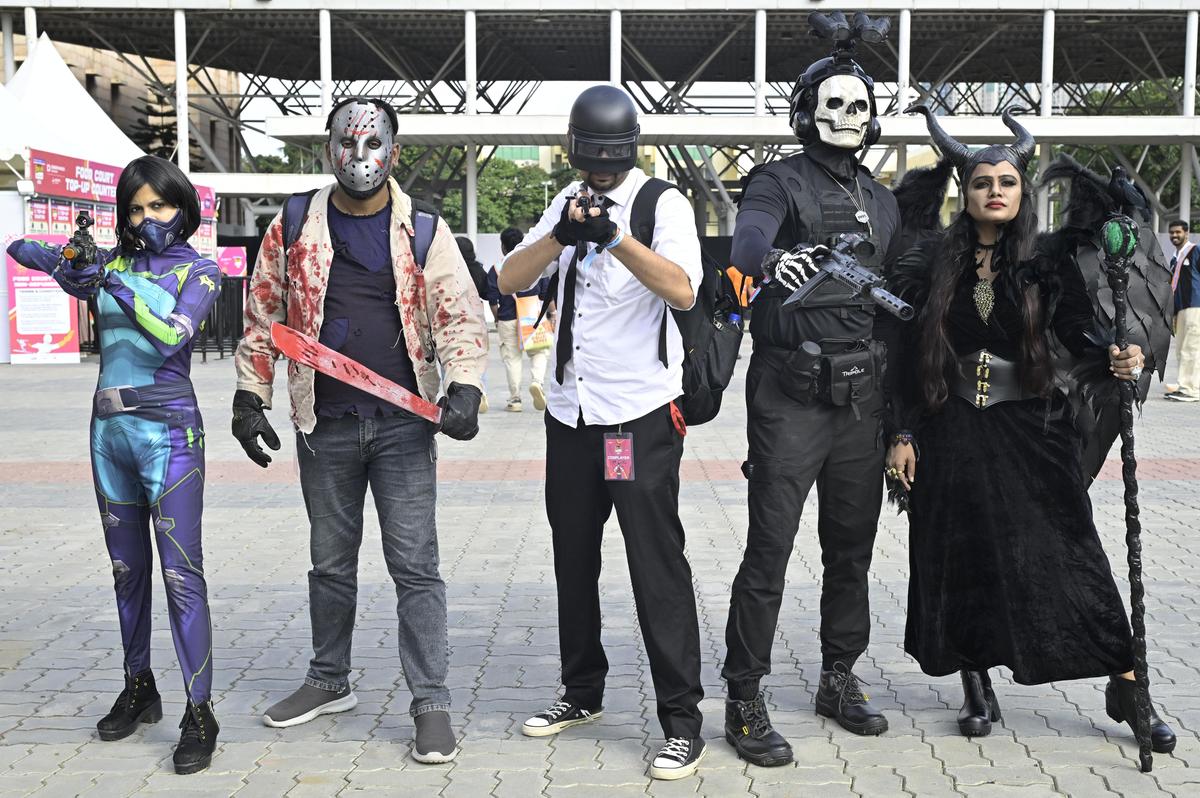 Cosplayers dressed as characters from popular fantasy and pop culture universes at the Hyderabad Comic Con held at Hitex in Hyderabad on Friday (October 31).
