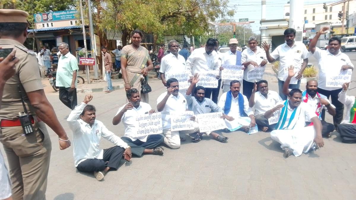 Protest seeking arrest of marriage hall owner for refusing venue to SC family