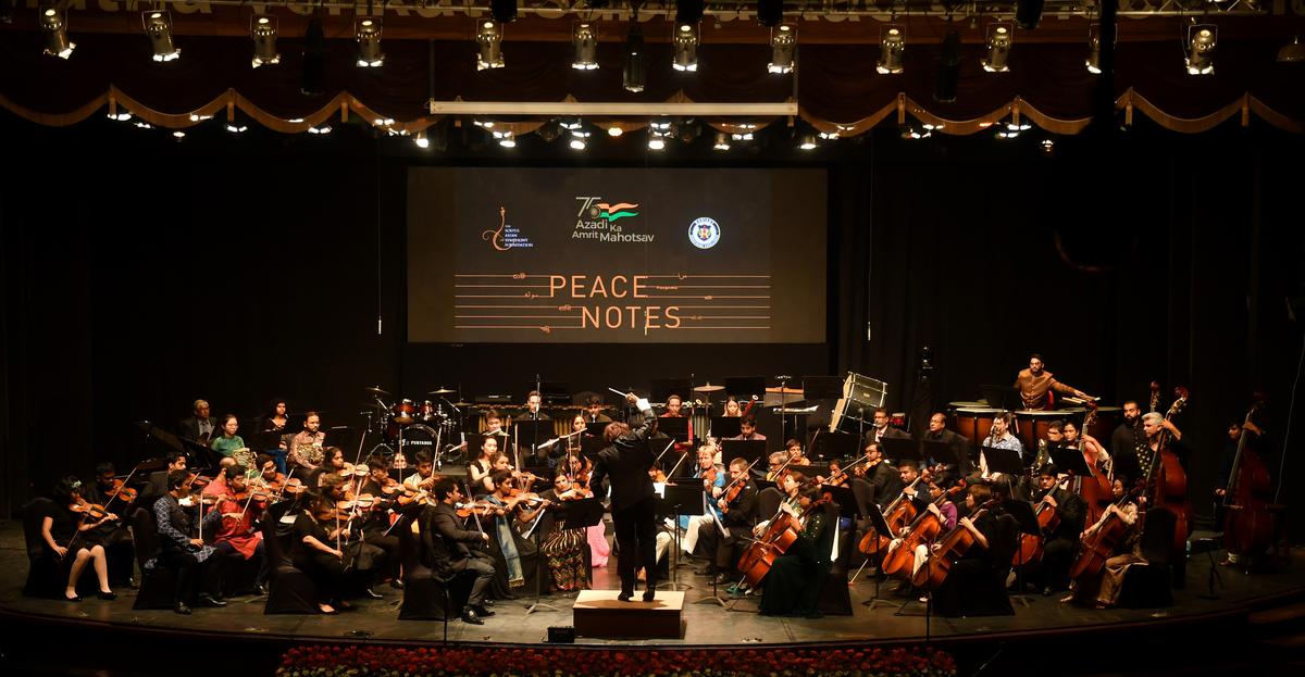 Het Zuid-Aziatische Symfonie Orkest in Chennai 