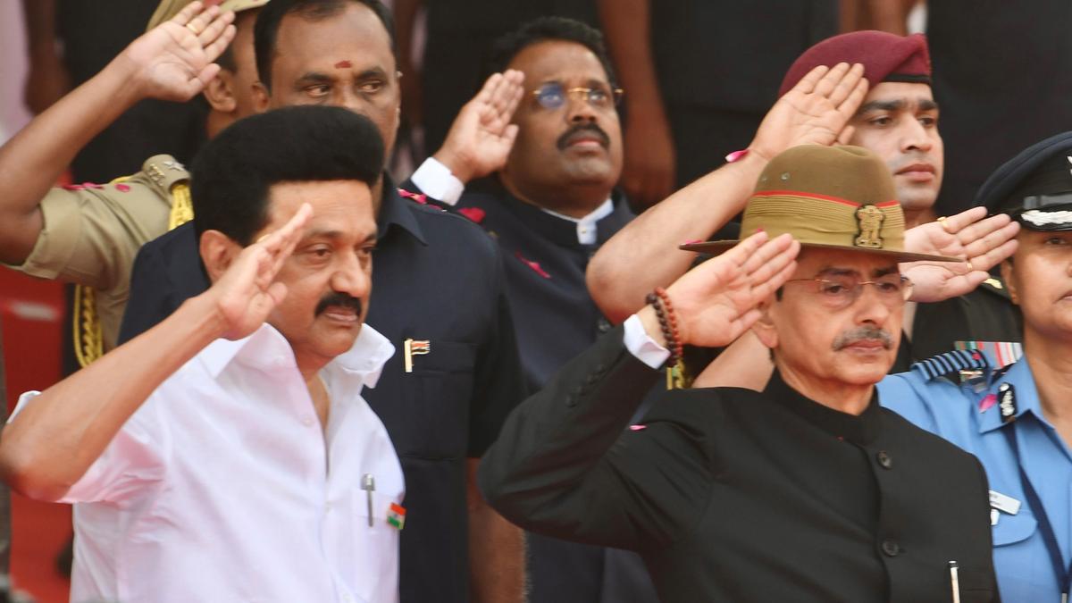 Tamil Nadu Governor's protest over anthem timing.
