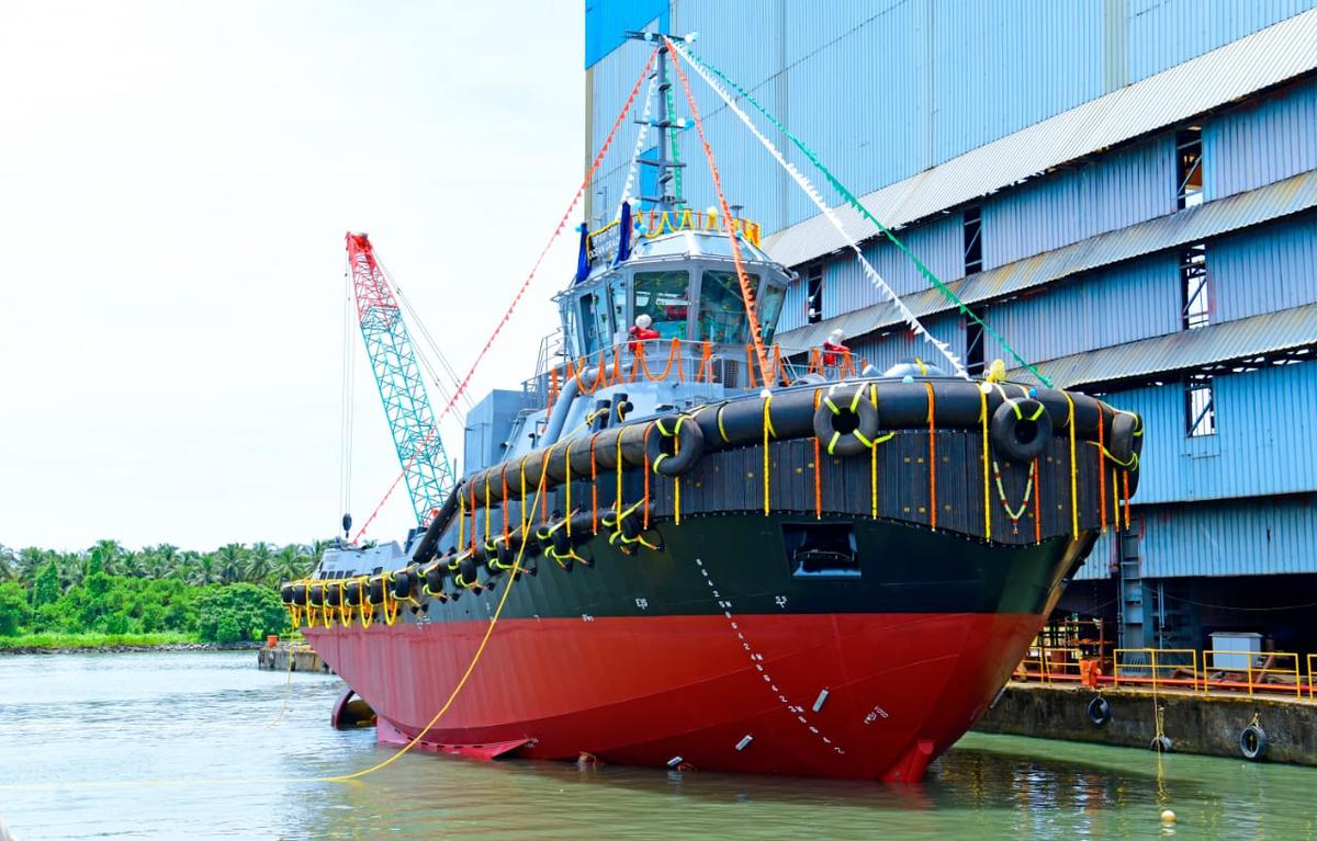 Udupi Cochin Shipyard delivers the first 62 T Bollard Pull Tug to Adani  Group - The Hindu