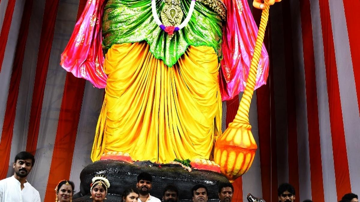 99-ft eco-friendly clay Ganesh idol installed in Guntur