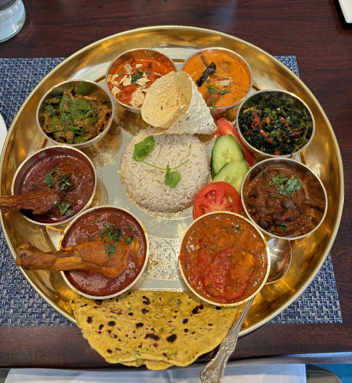 Rajasthani thali at Bookmark Resorts Jogi Mahal.