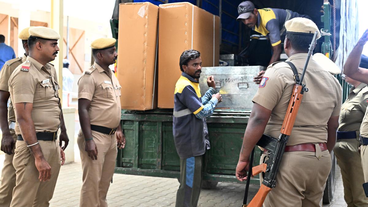 EVMs dispatched to polling booths in eight Assembly segments in Tiruppur district