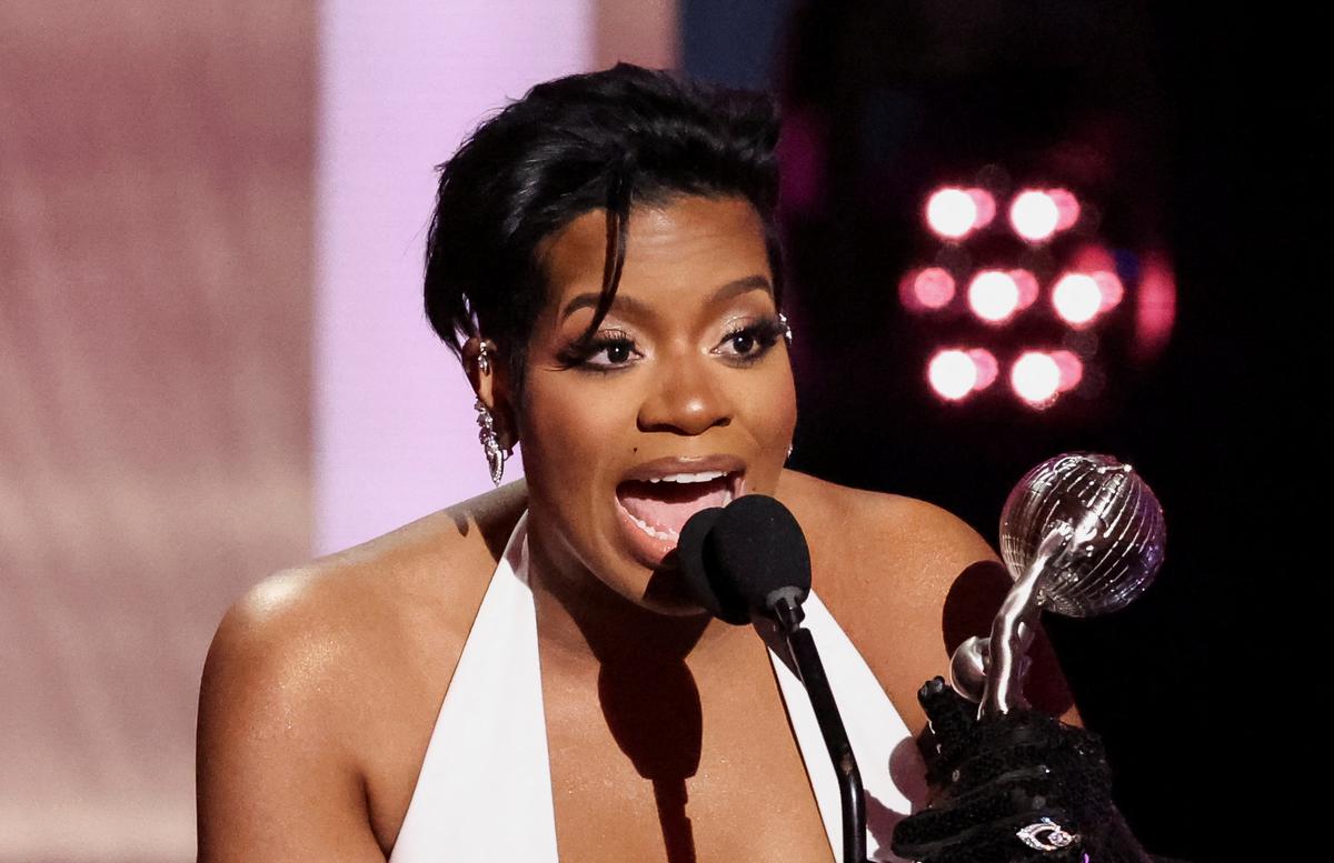 Fantasia Barrino accepts the Outstanding Actress in a Motion Picture award during the 55th NAACP Image Awards at Shrine Auditorium in Los Angeles, California, U.S., March 16, 2024.