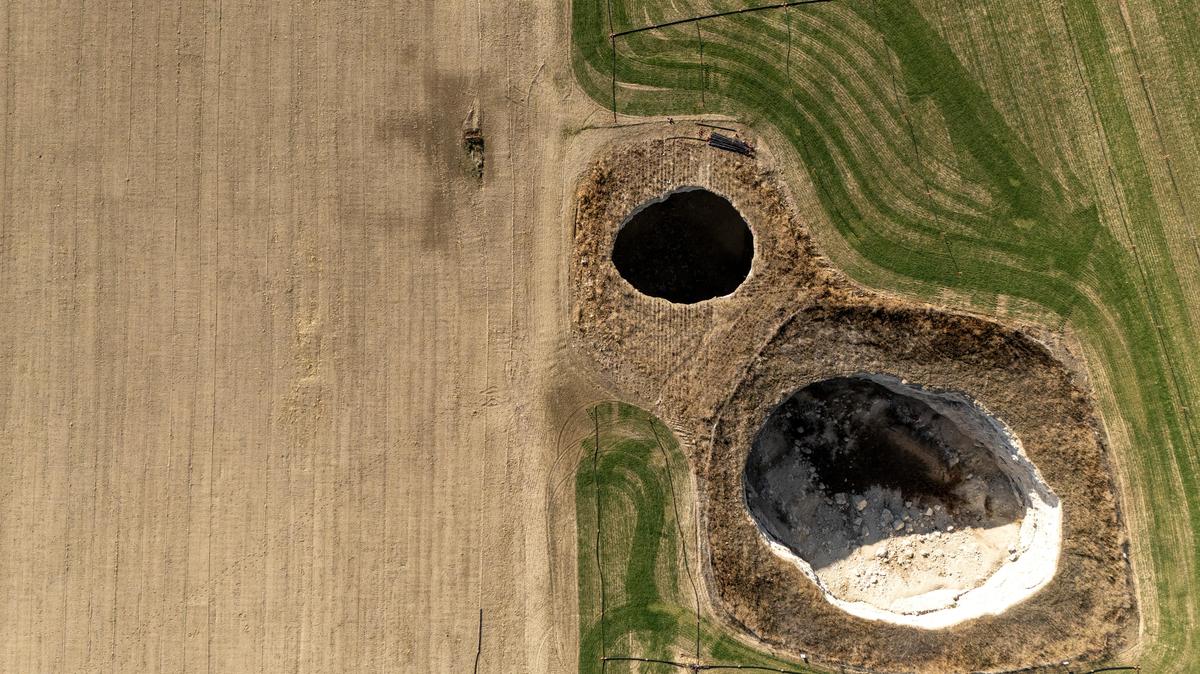 Watch: Hundreds of sinkholes appear in Turkey’s farmland