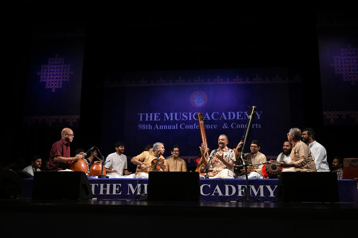 T.M. Krishna accompanied by Arun Prakash (mridangam), Guruprasad (ghatam) and Shriramkumar (violin).