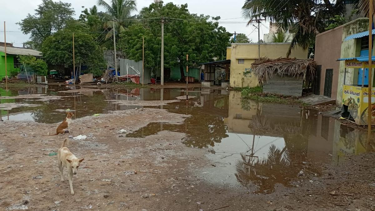 Water stagnation acts as a barrier for patients visiting UPHC in Nagapattinam