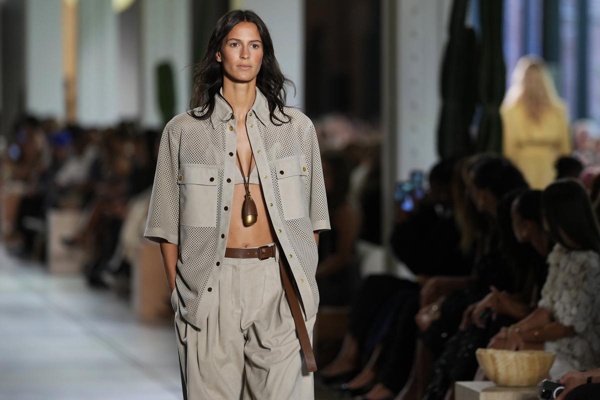 A model walks the runway during the Michael Kors Spring/Summer 2026 fashion show as part of New York Fashion Week.