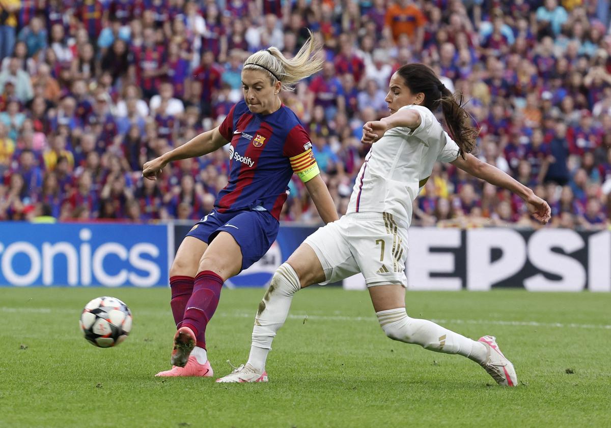 FC Barcelona’s Alexia Putellas scores their second goal