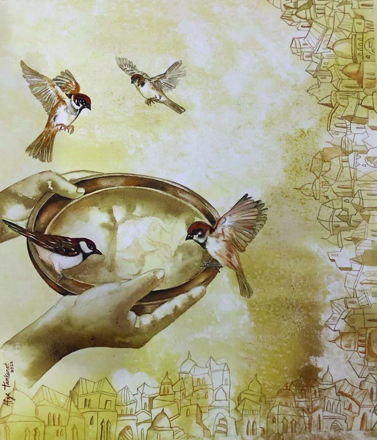 Work by artist Afza Tamkanat 